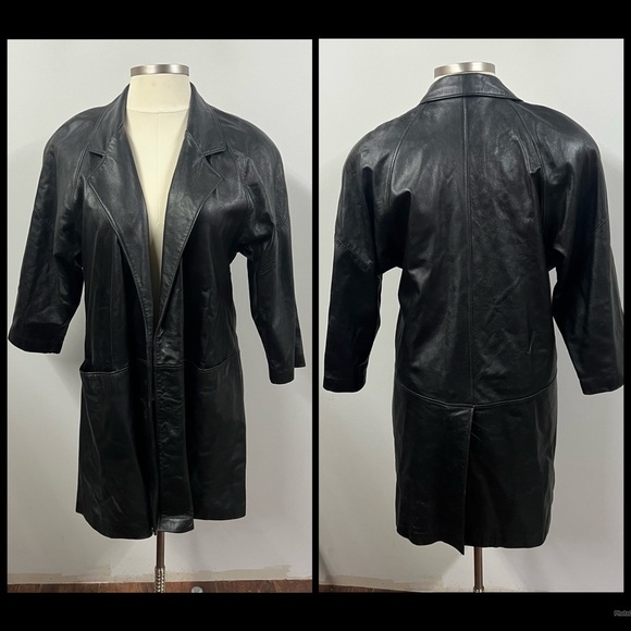 Vintage Black Leather Jacket - Picture 1 of 15